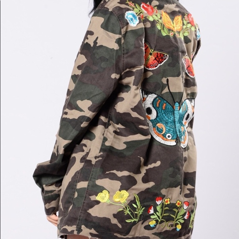 Butterfly Kissed Camouflage Jacket- Medium